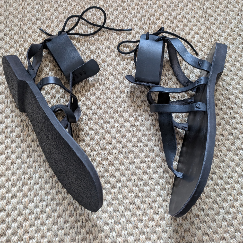 FREE PEOPLE Vacation Day Wrap Sandals Black Women’s Size 39.5 EU/US 9 NWOB